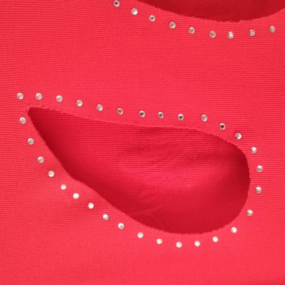 Babes Biker Wear USA Red Sleeveless Bling  Laconia Rally Week 2017 Cut Out Tee - Picture 7 of 13